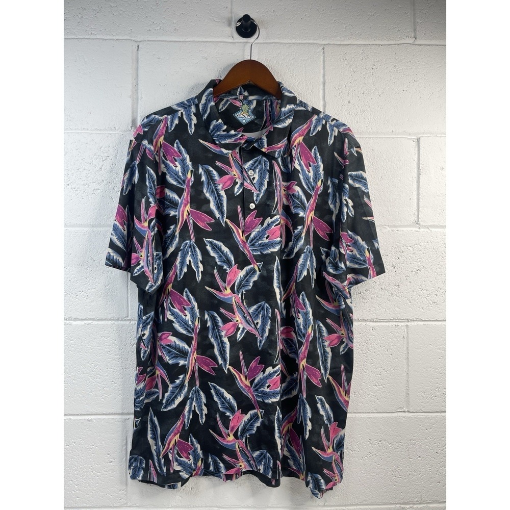 Chubbies Mens 2XL Tropical Performance Golf Polo Birds Of Paradise‎ Floral Print